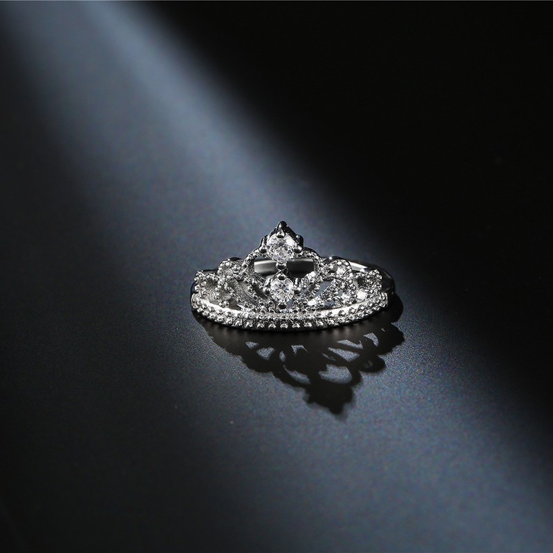 Aifei Jewellery Women Ring Crown Mosaic Diamond 925 Sterling Silver R1189