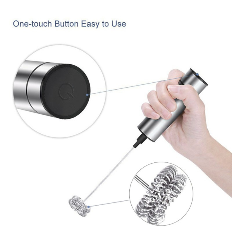 Máy đánh trứng/bọt sữa với đầu lò xo bằng thép không gỉ sử dụng điện mạnh mẽ tiện lợi
