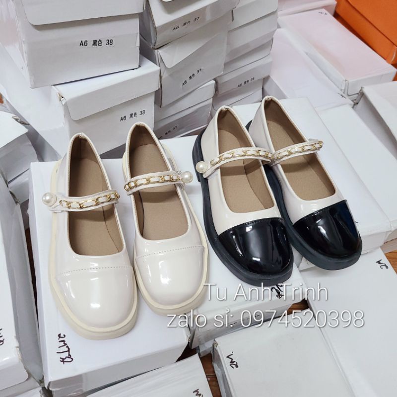 Giày Nữ Ulzzang Đế 3cm Quai Đính Ngọc Loại 1 Có Sẵn Kèm Ảnh Thật