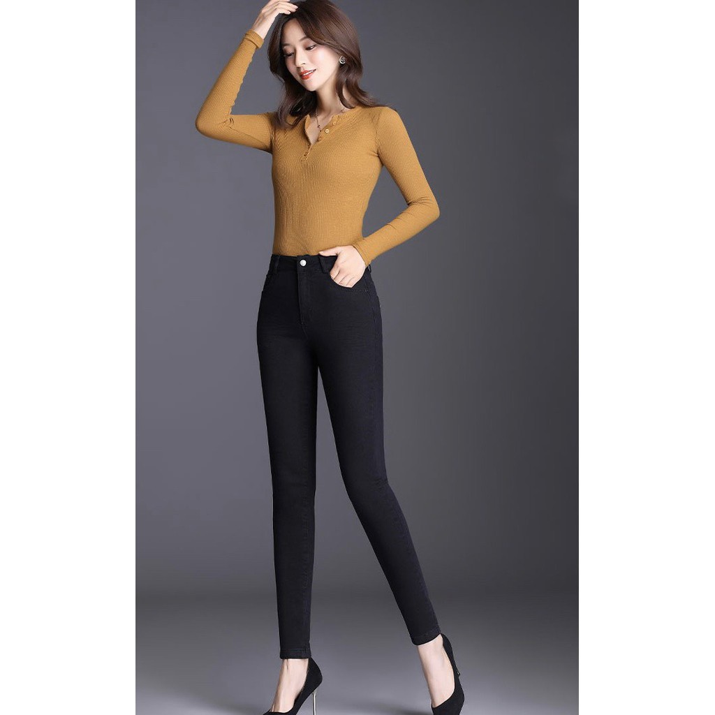 Quần treggingm legging nữ cạp khóa chất vải umi hàn co giãn 4c cao cấp