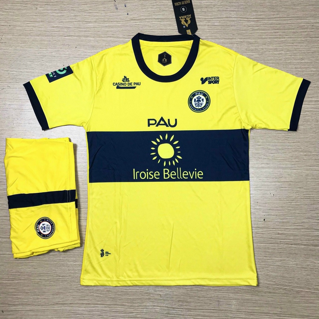 Quần Áo Bóng Đá, Đồ Đá Banh CLB PAU FC Vàng Chất Liệu Thun Thái Cao Cấp