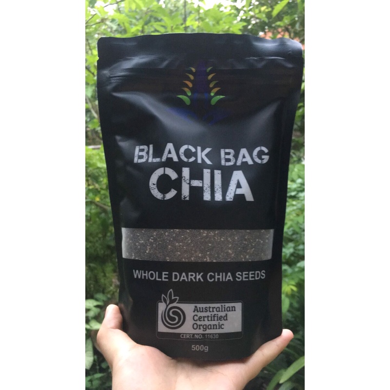 500Gram Hạt Chia Úc Organic Chia Seeds Túi Đen hàng chuẩn date mới