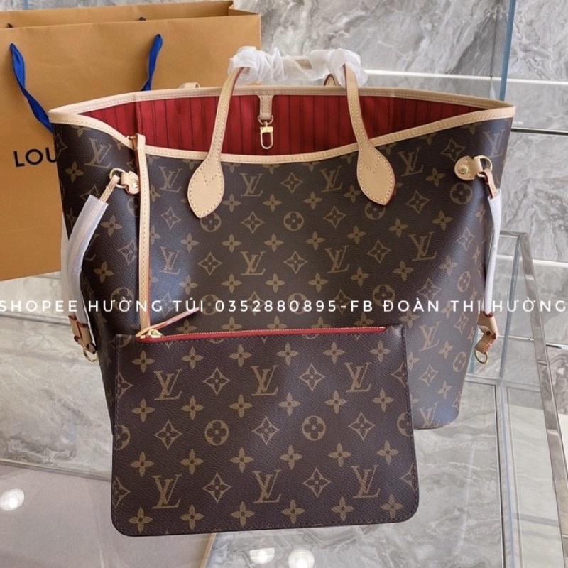 Set túi neverfull size lớn, kèm ví, da mềm(không hộp)