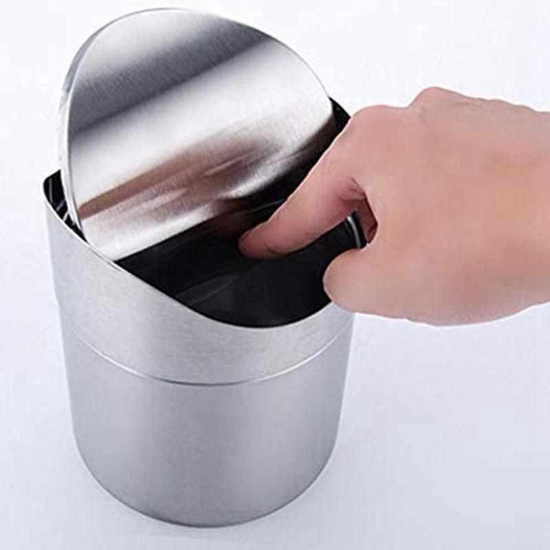 Thùng rác cỡ nhỏ để bàn Có Nắp Thiết Kế Tiện Lợi Cho Văn Phòng / Nhà Bếp / Phòng Tắm