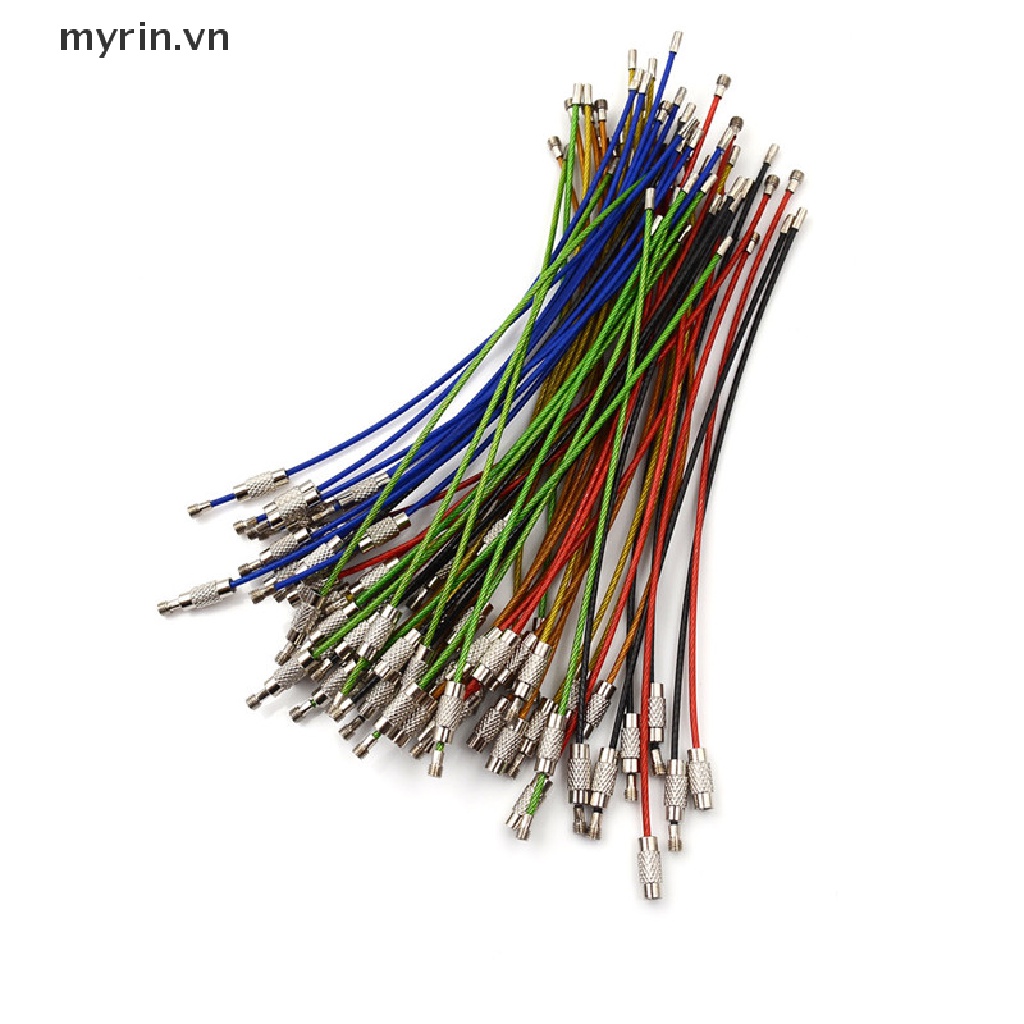 Bộ 10 Móc Khóa Dây Cáp Máy Bay myrin Bằng Thép Không Gỉ