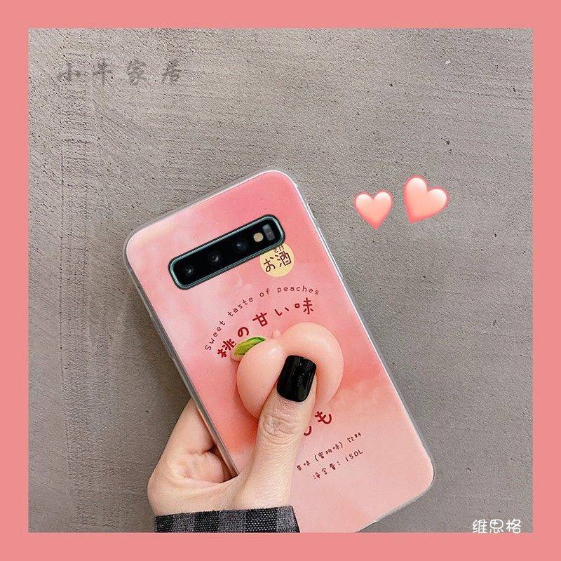 Ốp điện thoại họa tiết quả đào màu hồng cho SAMSUNG NOTE 20 S21/ S20/ NOTE 10+ NOTE 9 NOTE 8