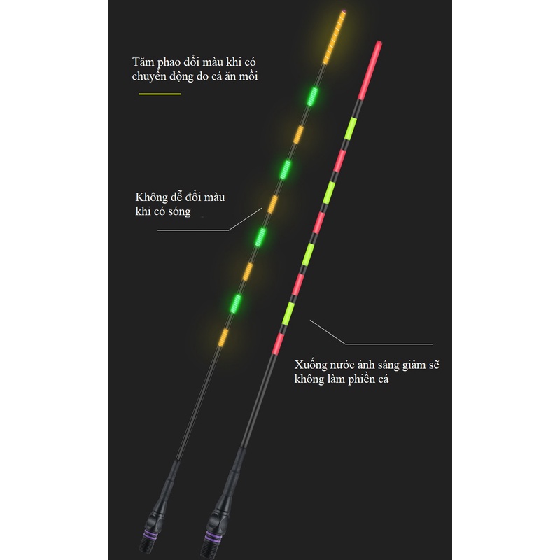 Tăm Phao Câu Đài Đổi Màu Thông Minh Tăm Phao Câu Cá Ngày Đêm PC27