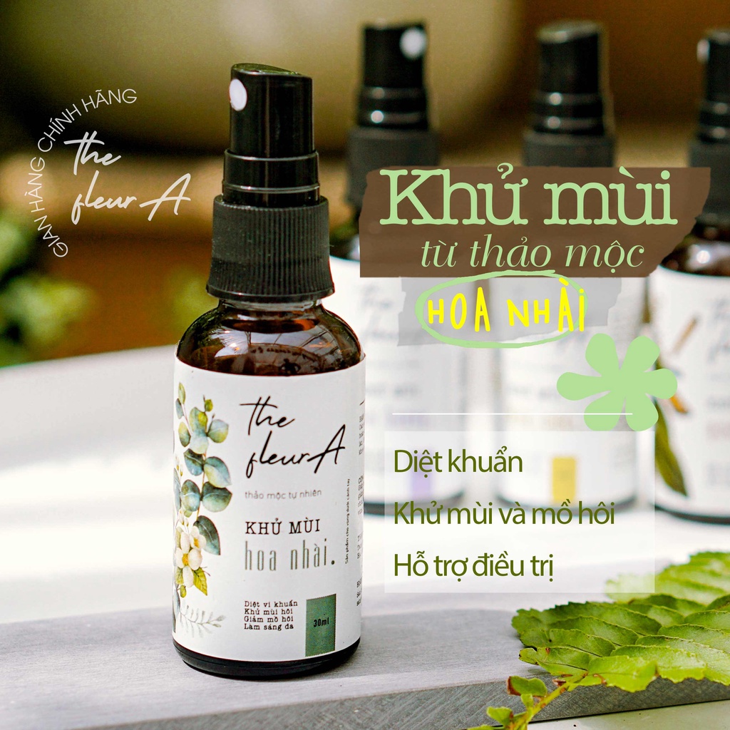 Xịt Khử Mùi Hôi Nách Thảo Mộc Fleura Loại Bỏ Mùi Hôi, Khử Mồ Hôi Nách, Ngăn Mồ Hôi Nách, Thân Thiện Mẹ Bầu, Sau Sinh