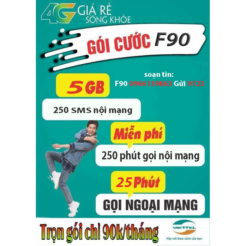10 sim viettel F90 đầu 03 giá rẻ