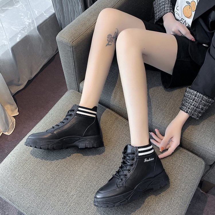 Giày Boots Nữ, Giày Nữ Cổ Cao Độn Đế Cao 3 Cm Chất Len Mềm Và Cá Tính Dáng Ôm Chân Thoải Mái Minhtushoes Giày Cao Cấp Nu | BigBuy360 - bigbuy360.vn