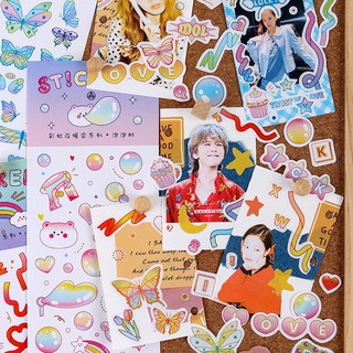 Set 4 tấm sticker ribbon