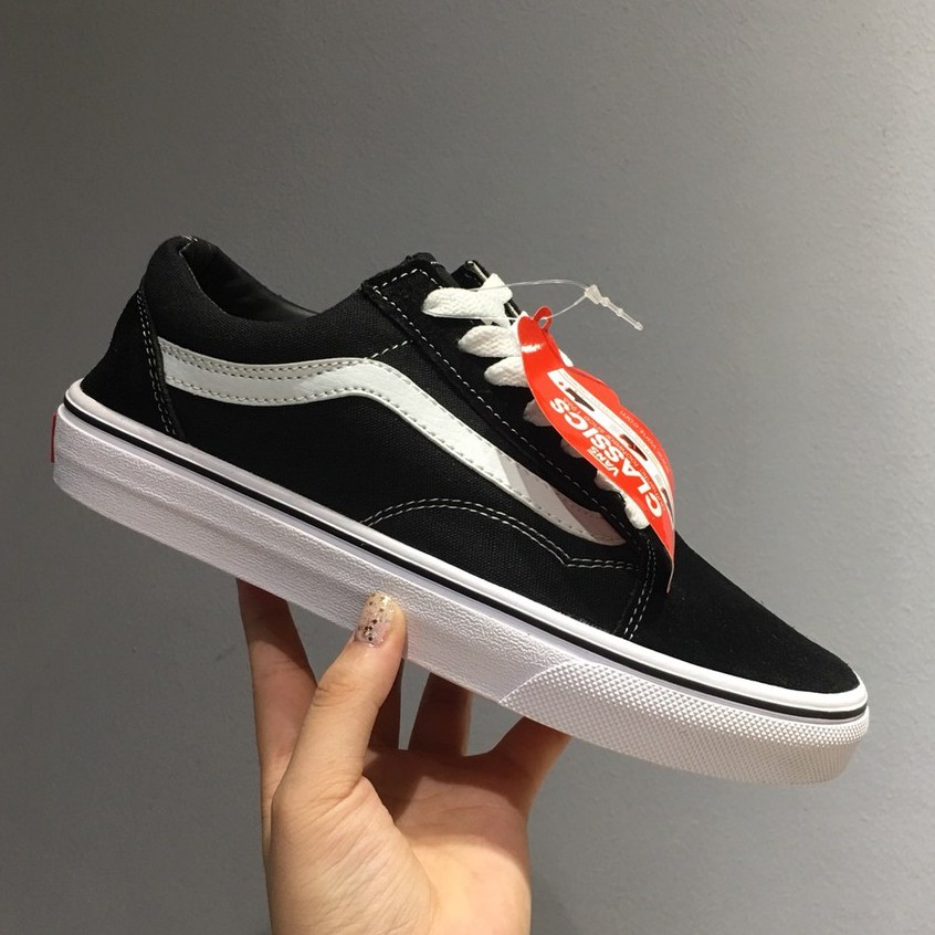 Giày thể thao sneaker Vans đen old bản trung Hot trend