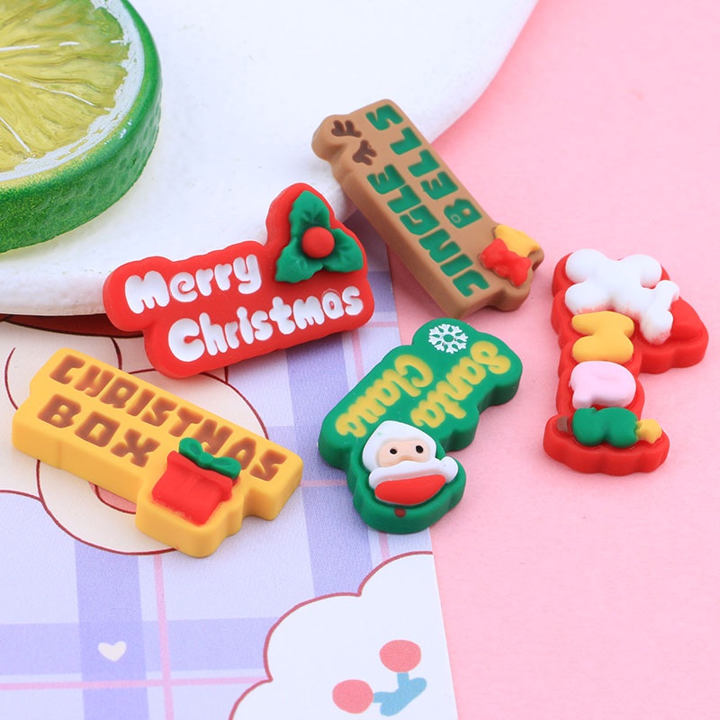 Set 10 Phụ Kiện Trang Trí Giáng Sinh Bằng Nhựa Cho Điện Thoại