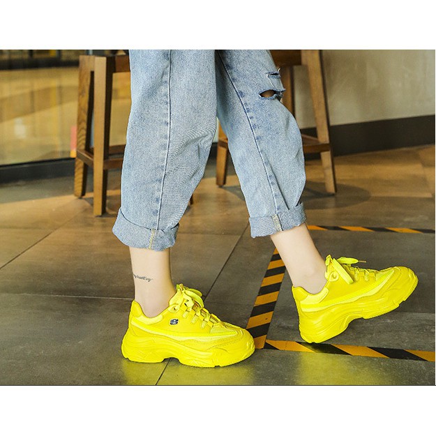 [ TẶNG TẤT KHỬ MÙI ] Giày thể thao nâng đế màu vàng số 8, siêu nổi bật và cá tính | BigBuy360 - bigbuy360.vn