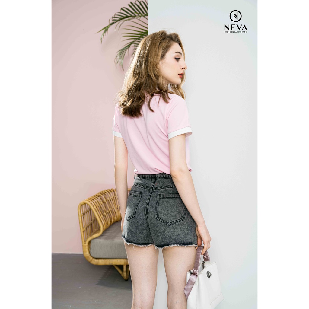 Quần jean nữ NEVA màu ghi basic B230077