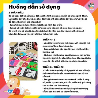 Bộ Thẻ Kích Thích Thị Giác Cho Trẻ Sơ Sinh Dạng Đứng ZIG ZAC và FLASHCARDS Cho Trẻ Sơ Sinh Phát Triển Toàn Diện