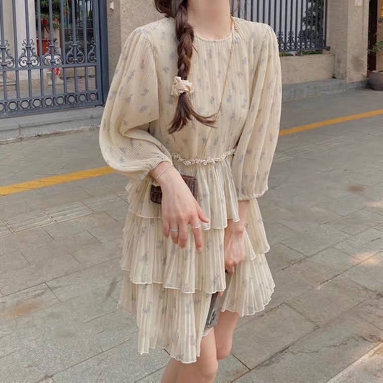 🎁🎁 Đầm tầng hoa nhí xếp ly