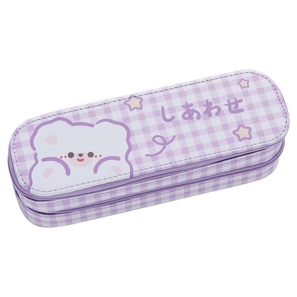 Túi Đựng Bút Sức Chứa Lớn In Họa Tiết Kẻ Ô Dễ Thương Cho Bé Ốp