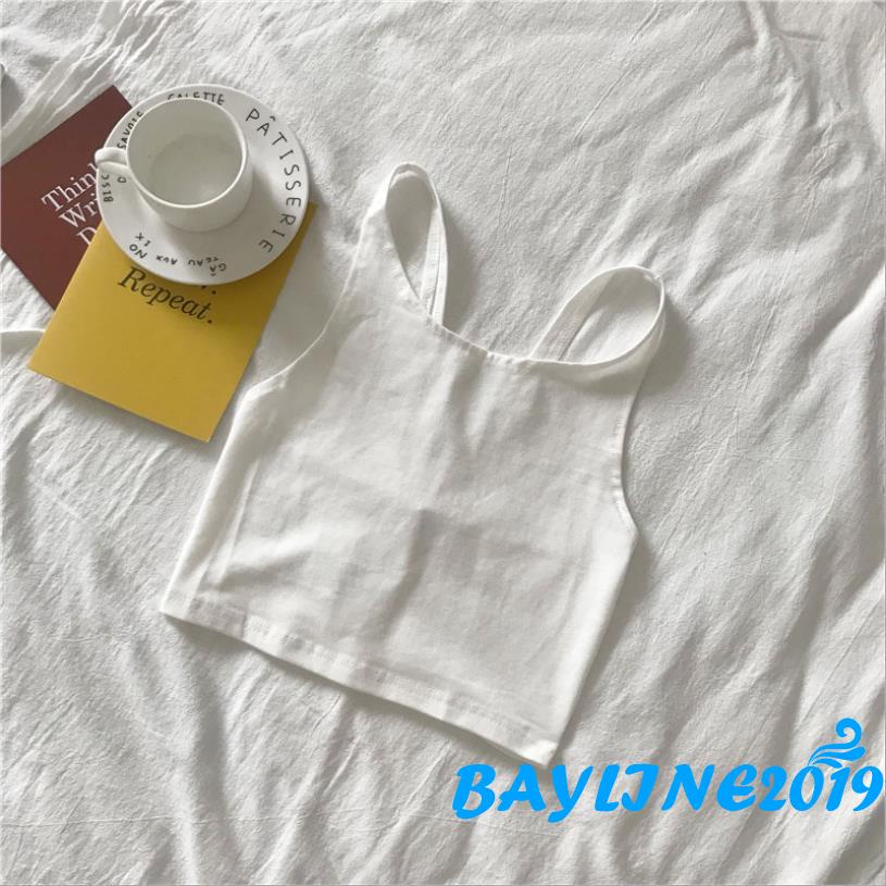 Áo Croptop Không Tay Cổ Chữ U Thời Trang Cho Nữ Đen