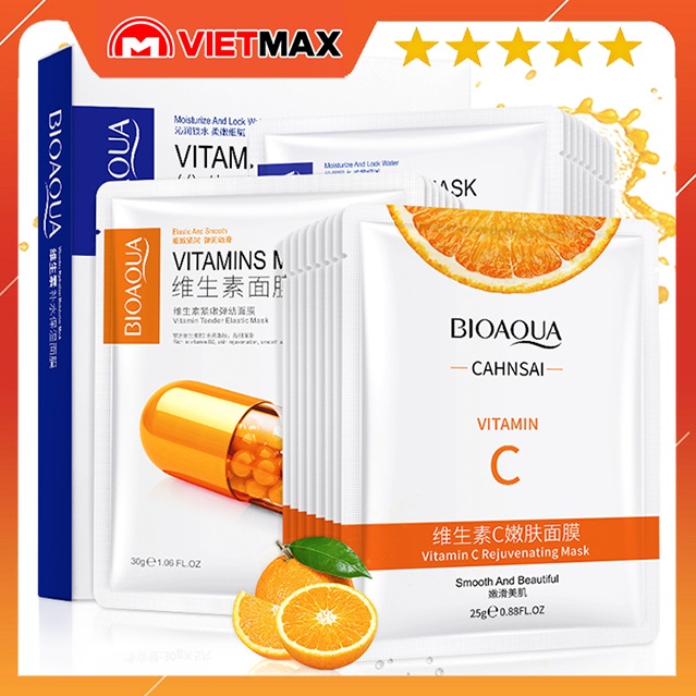 Mặt Nạ Vitamin C Bioaqua Chứa Collagen Và Vitamin C Làm Trắng Da Căng Bóng Mịn Màng 25ml