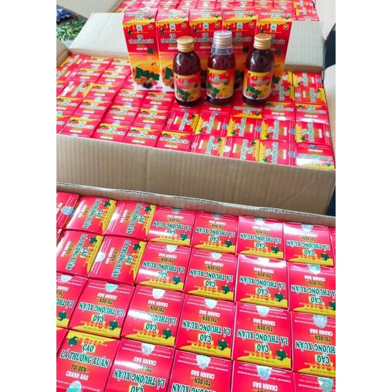 Cao lá thường xuân tỏi đen chanh đào hết ho long đờm tăng đề kháng