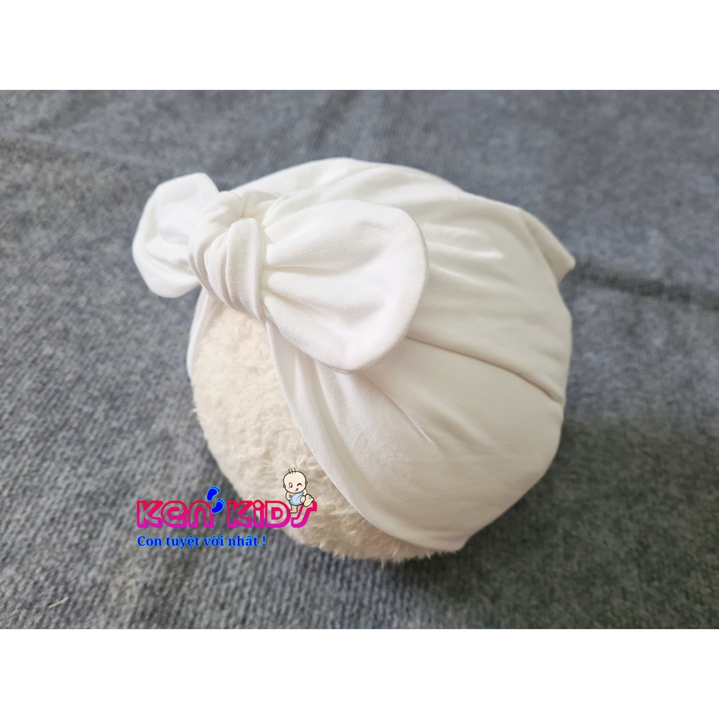 (5-10kg) Nón mũ Turban kiểu Ấn cho bé - màu trắng