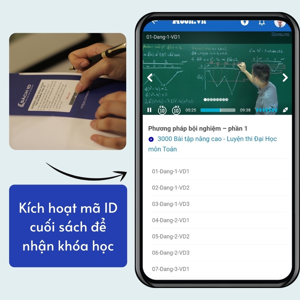 Combo sách luyện đề toán thpt quốc gia 2023 và tổng ôn toán 12 MoonBook