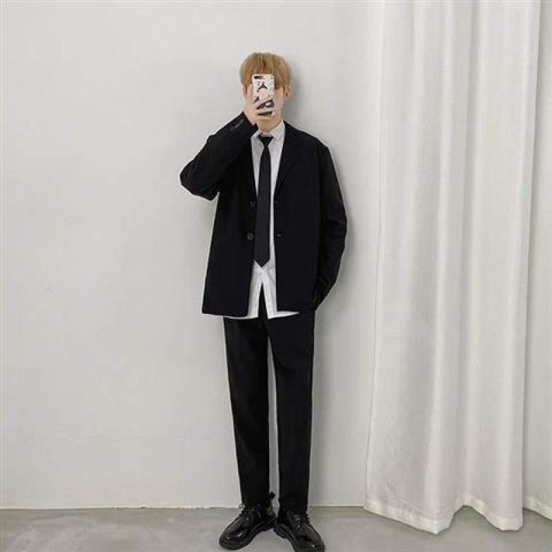 Áo Blazer Nam, Áo Khoác Nam From rộng 2 lớp SANMINHCHAU phong cách Hàn Quốc