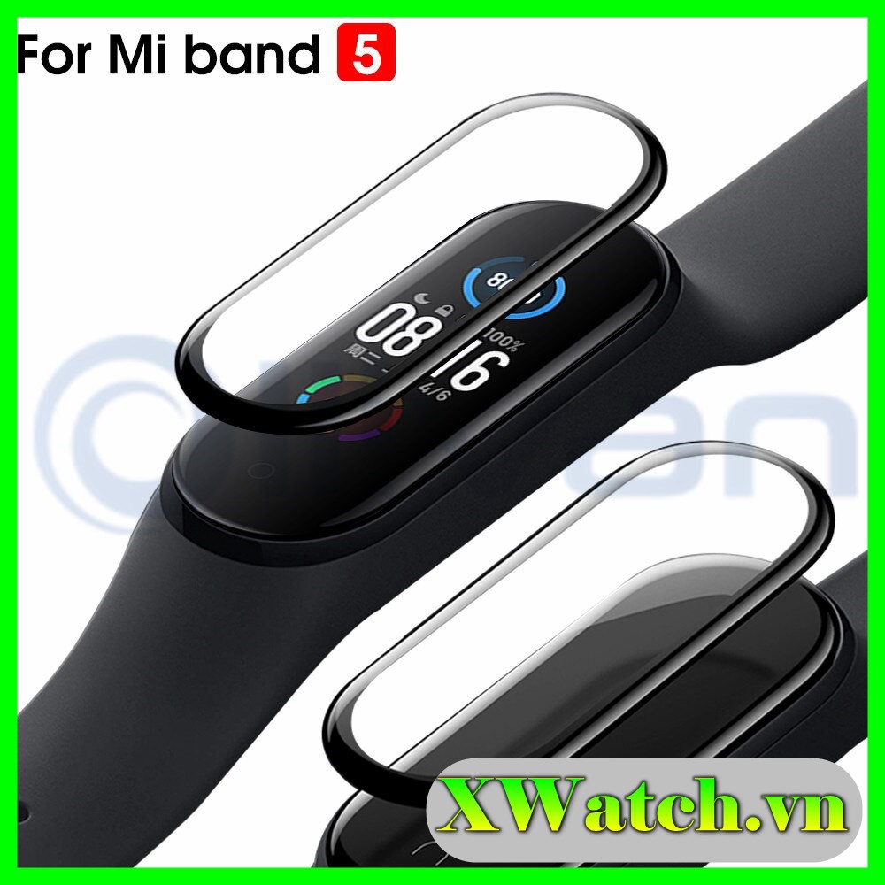 Miếng dán Full màn chống xước Xiaomi Miband 5 / Miband 6 Miband 4 viền đen