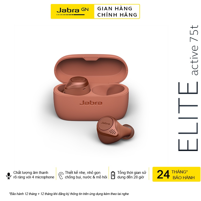 Tai Nghe Bluetooth True Wireless Jabra Elite Active 75T - Hàng Chính Hãng