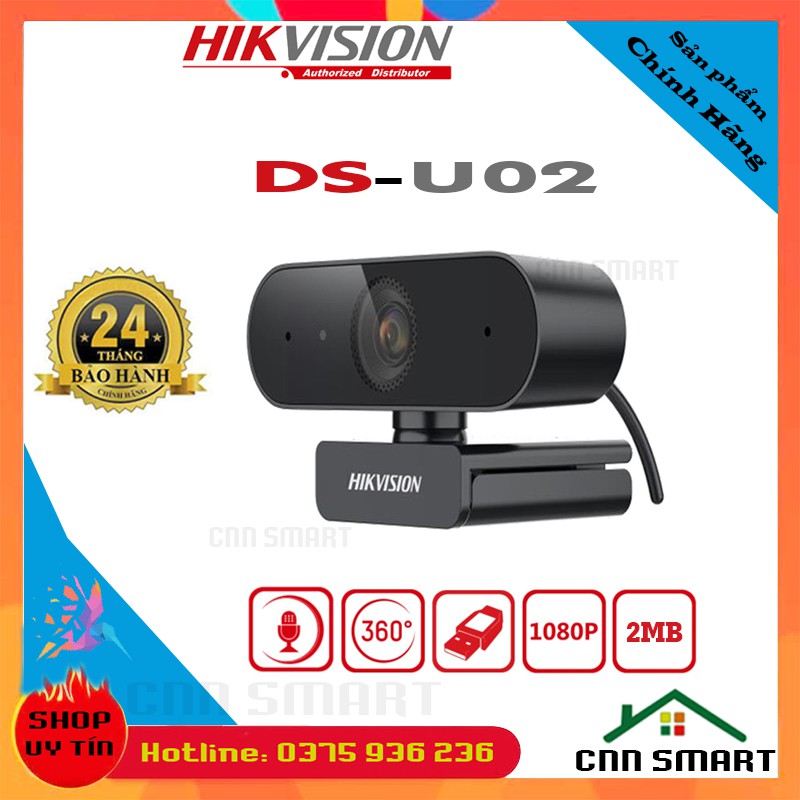 Webcam Máy Tính Hik HIKVISION DS- U02, DS- U12 FULLHD 1080P Wc có mic chuyên dụng cho Livestream và Học và làm Online