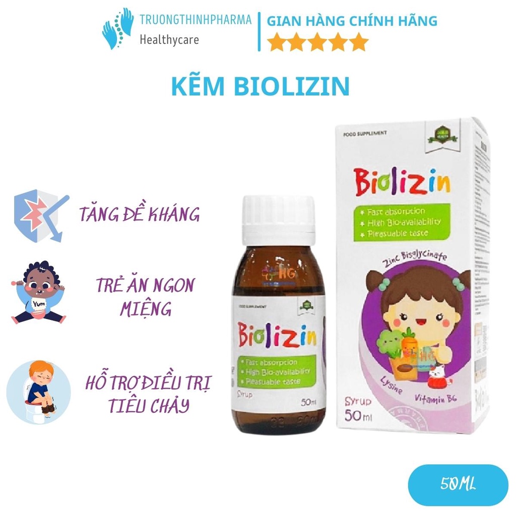 Bổ sung kẽm, viên uống kẽm Biolizin, kẽm nguyên tố chuẩn châu Âu cho bé