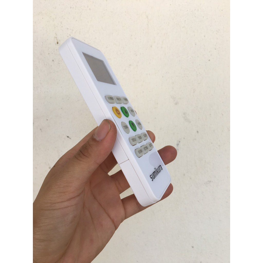 Remote Điều khiển Điều hòa Sumikura nút tắt mở màu vàng ,Remote Sumikura 2 nút xanh