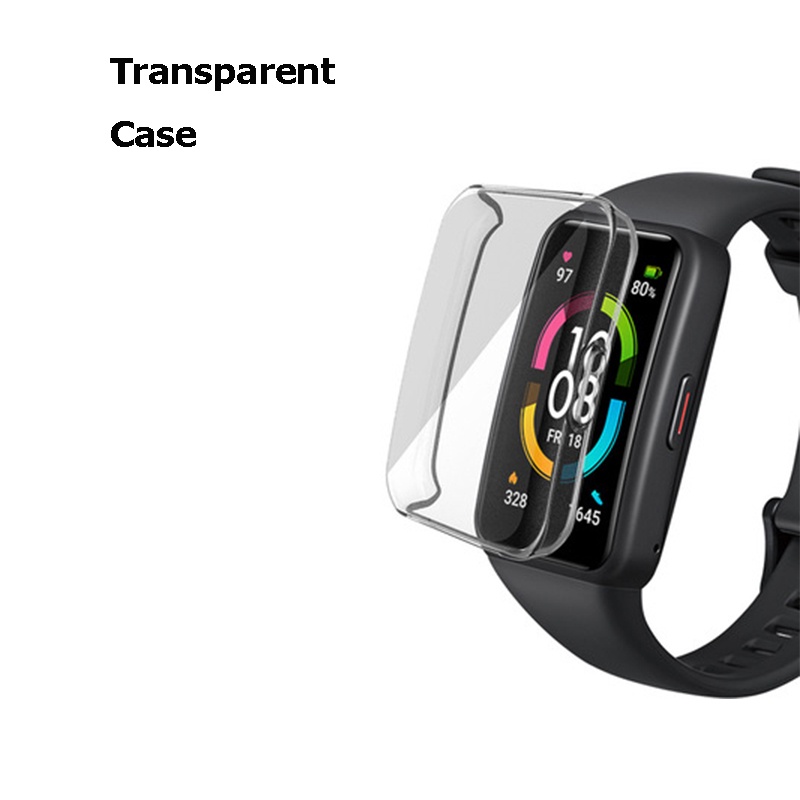 Ốp Silicone + TPU BảO Vệ MàN HìNh Cho ĐồNg Hồ Huawei Band 7 6