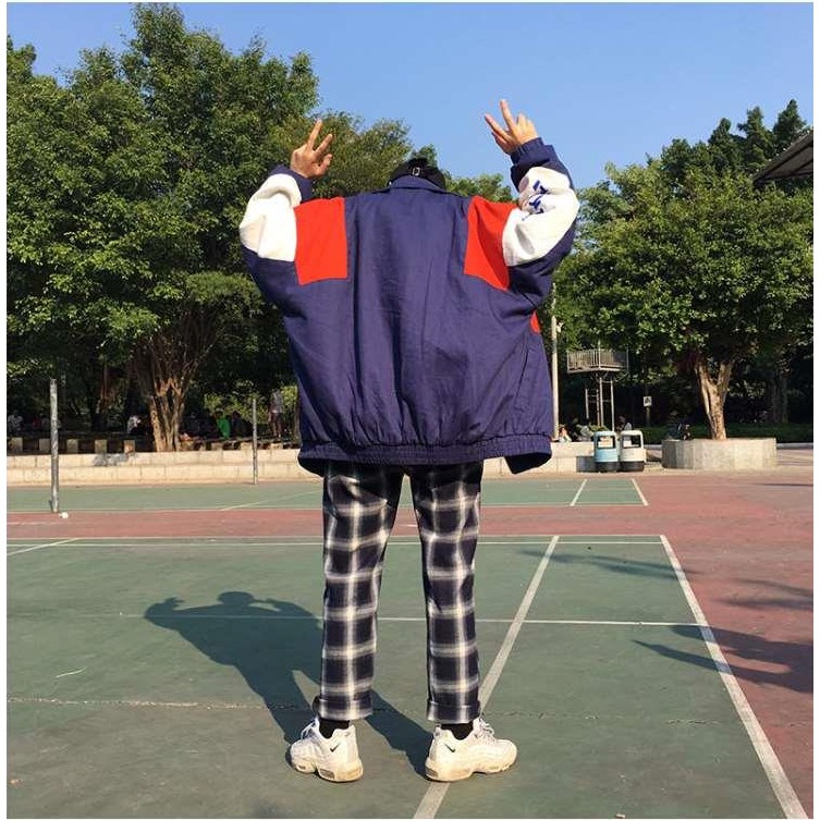 Quần baggy ống rộng bigsize kẻ caro đen đỏ dáng suông unisex | BigBuy360 - bigbuy360.vn