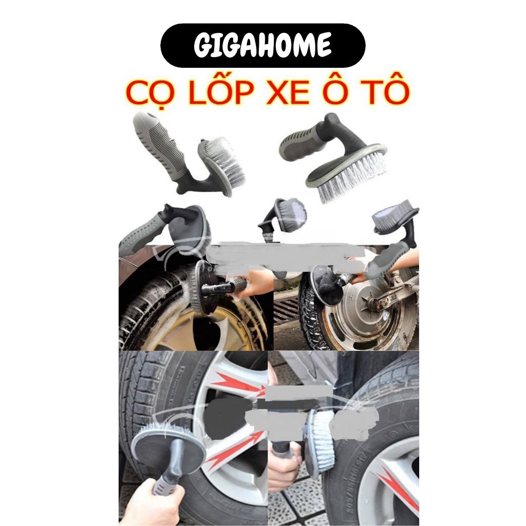 Chổi Rửa Xe GIGAHOME Cây Chổi Cọ Vành Xe, Lốp Ô Tô Chuyên Dụng Tay Cầm Cong 8681