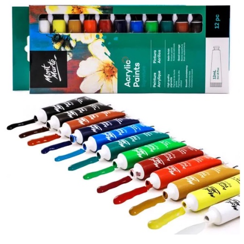 Màu Acrylic Mont Marte Set Bộ 12 màu 12ml