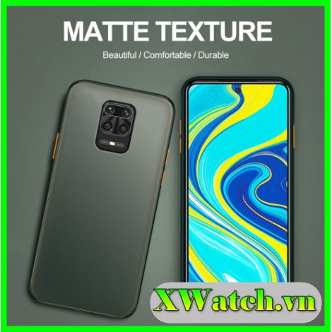Ốp lưng Xiaomi note 9s / note 9 pro 5g cao su non trong nhám viền màu