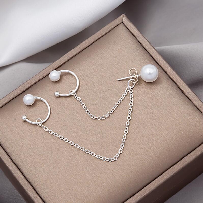 Bông tai nữ gắn vành Eleanor Accessories ngọc trai nhân tạo phụ kiện trang sức cá tính