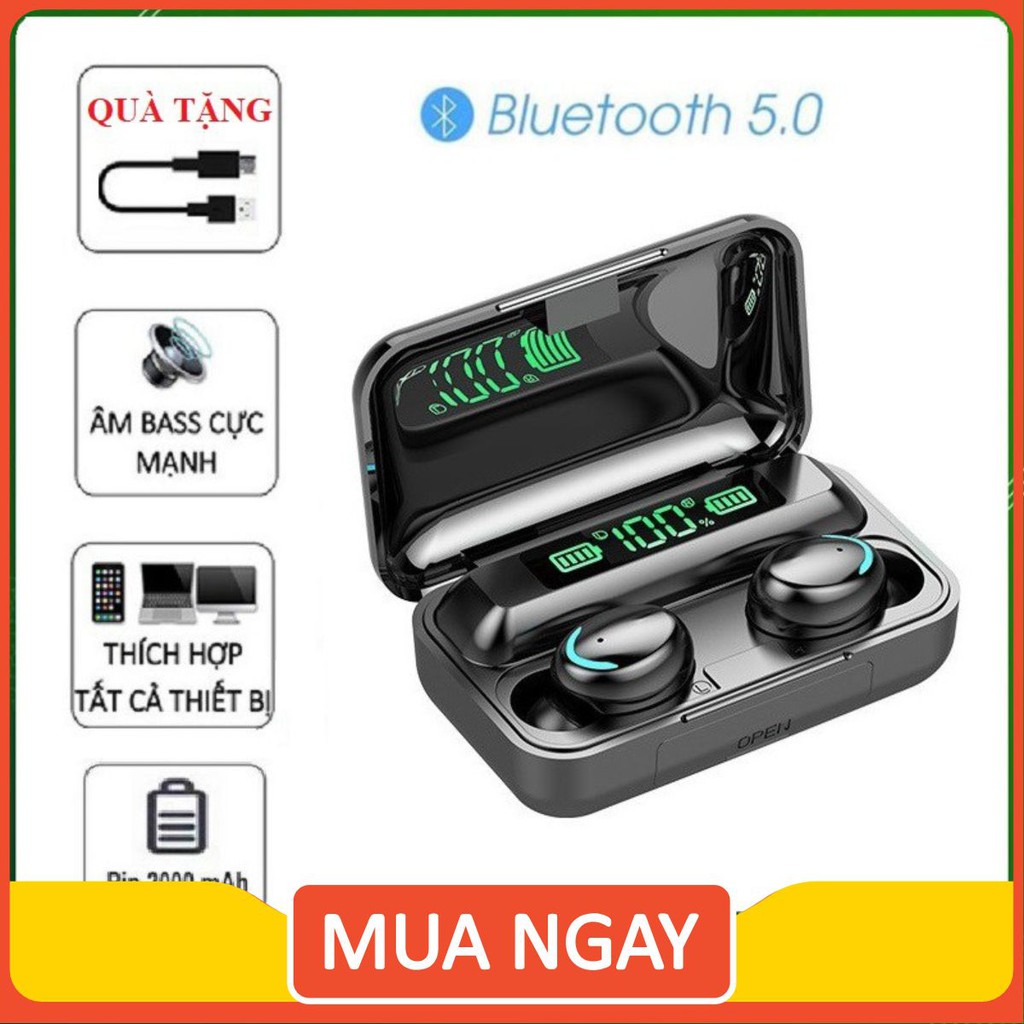 Tai Nghe Bluetooth 5.0 Amoi F9 Pro Không Dây Nút Cảm Ứng Kiêm Sạc Pin Dự Phòng | F9 PRO janna.shop10