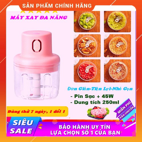 Máy Xay Cầm Tay Mini Thể Tích 250ml Sạc Bằng Điện Có Cổng Sạc Usb, Dễ Sử Dụng, Tiện Lợi Cho Sinh Hoạt, Đi D
