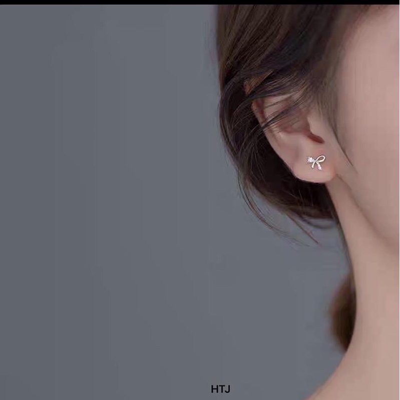 Bông tai nơ nhí cực xinh bạc ta