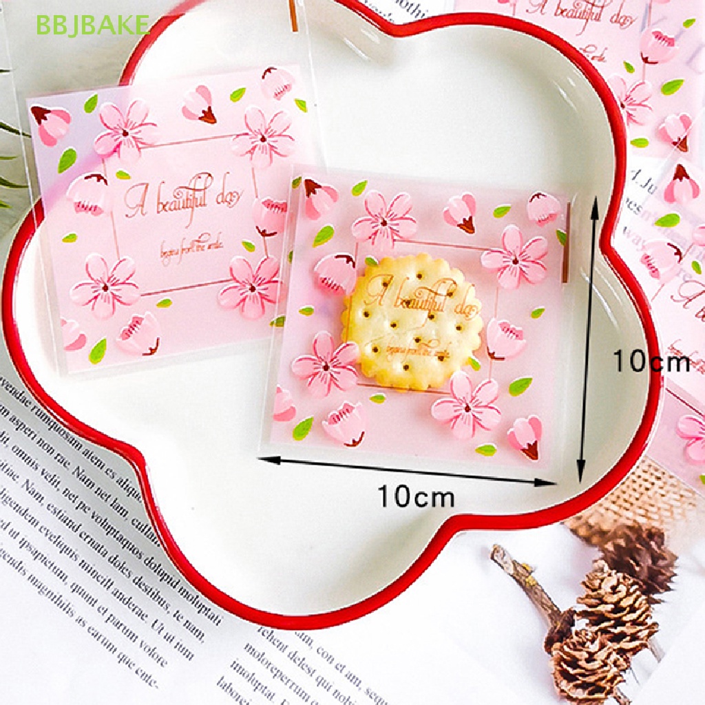 Set 50 / 100 Túi Nhựa Đựng Bánh Kẹo Giáng Sinh Tự Dính