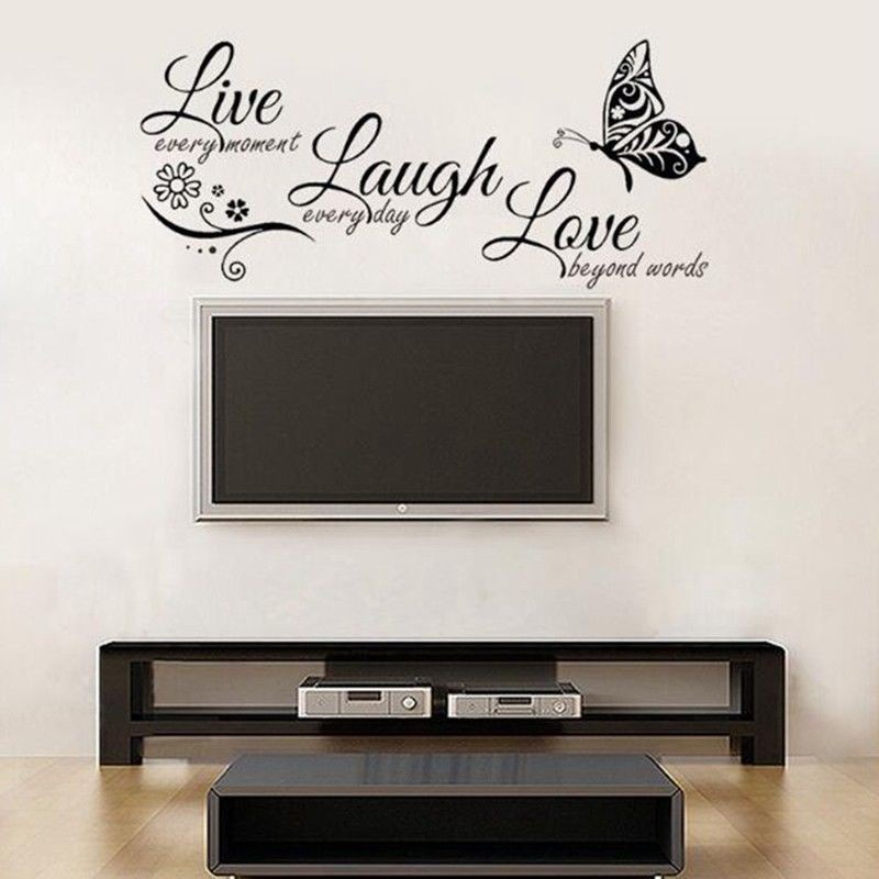 Miếng dán tường vinyl hình chữ LIVE LAUGH LOVE dễ thương , dễ chùi rửa