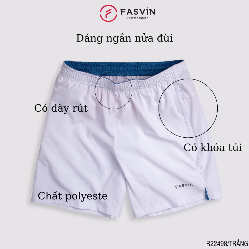 Quần đùi nam FASVIN vải gió siêu nhẹ thể thao khỏe khoắn, vận động thoải mái -Q21448- Q22498