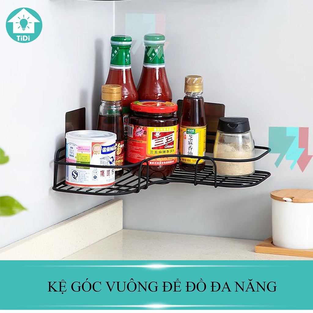 Kệ góc nhà tắm dán tường bằng sắt không gỉ chắc chắn