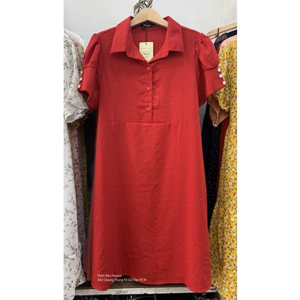 [Size 40 đến 75kg]Đầm bầu công sở sơ mi màu trắng lịch sự vải cao cấp thoáng mát thấm mồ hôi tốt mùa hè có size 70kg