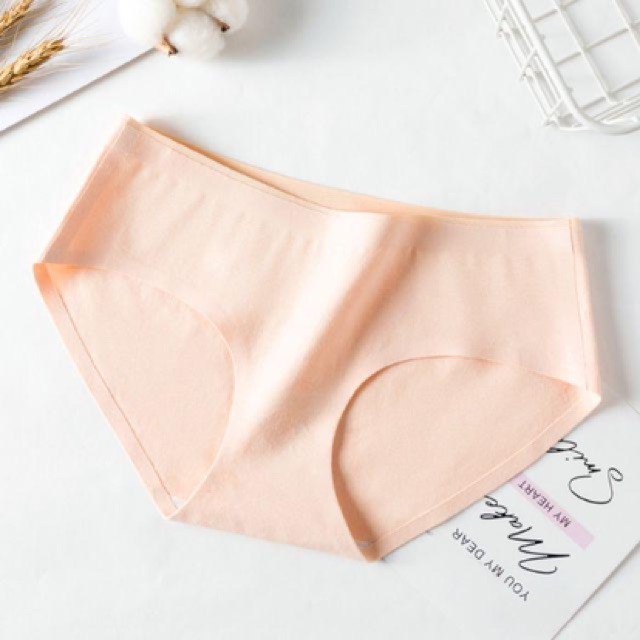 Quần lót nữ cotton ép trơn không đường may, quần lót nữ không viền kháng khuẩn xuất Nhật | BigBuy360 - bigbuy360.vn
