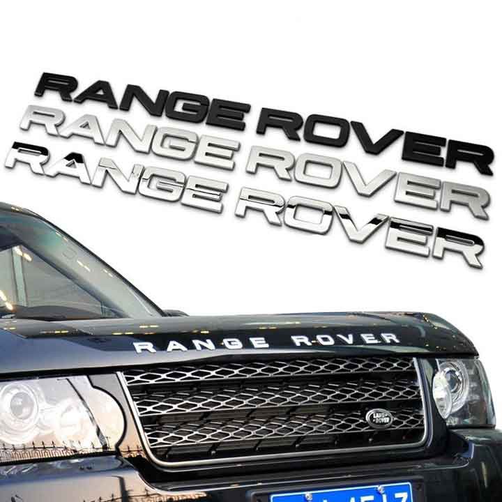 Logo chữ RANGEROVER 3D nổi dán trang trí xe ô tô
