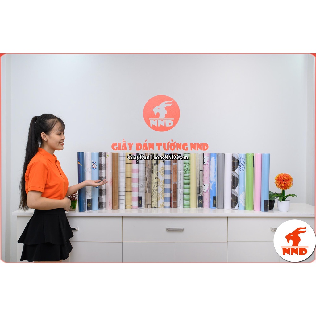 Giấy Decal Dán Tường màu trơn có sẵn keo chống ẩm cuộn 10m x 45cm